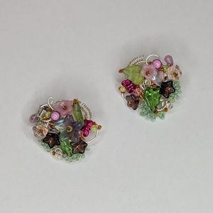 Vintage Wired Bead Clip-on Earrings